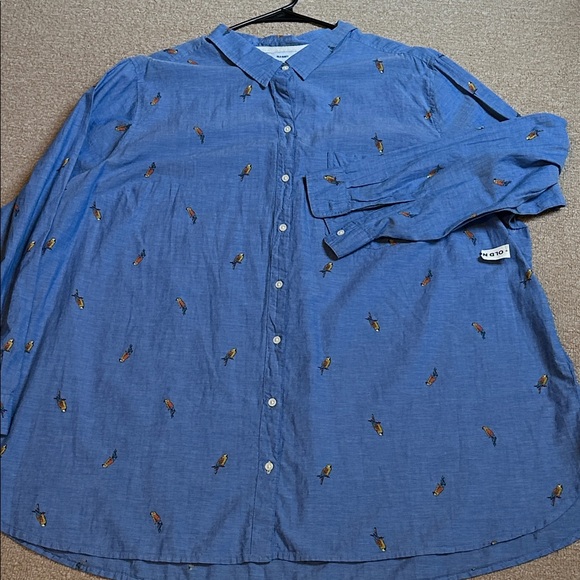 NWT - 3X - plus sized Old Navy button up / down bird shirt - Picture 2 of 10